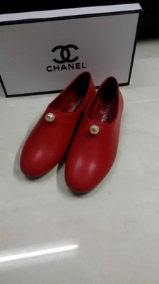 CHANEL Shallow mouth flat shoes Women--043